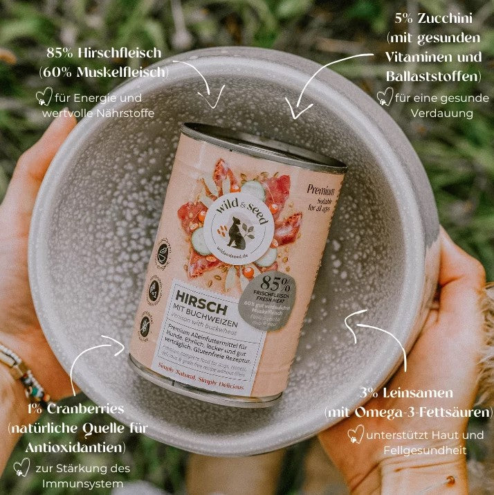 Wild&Seed Nassfutter Hirsch mit Buchweizen